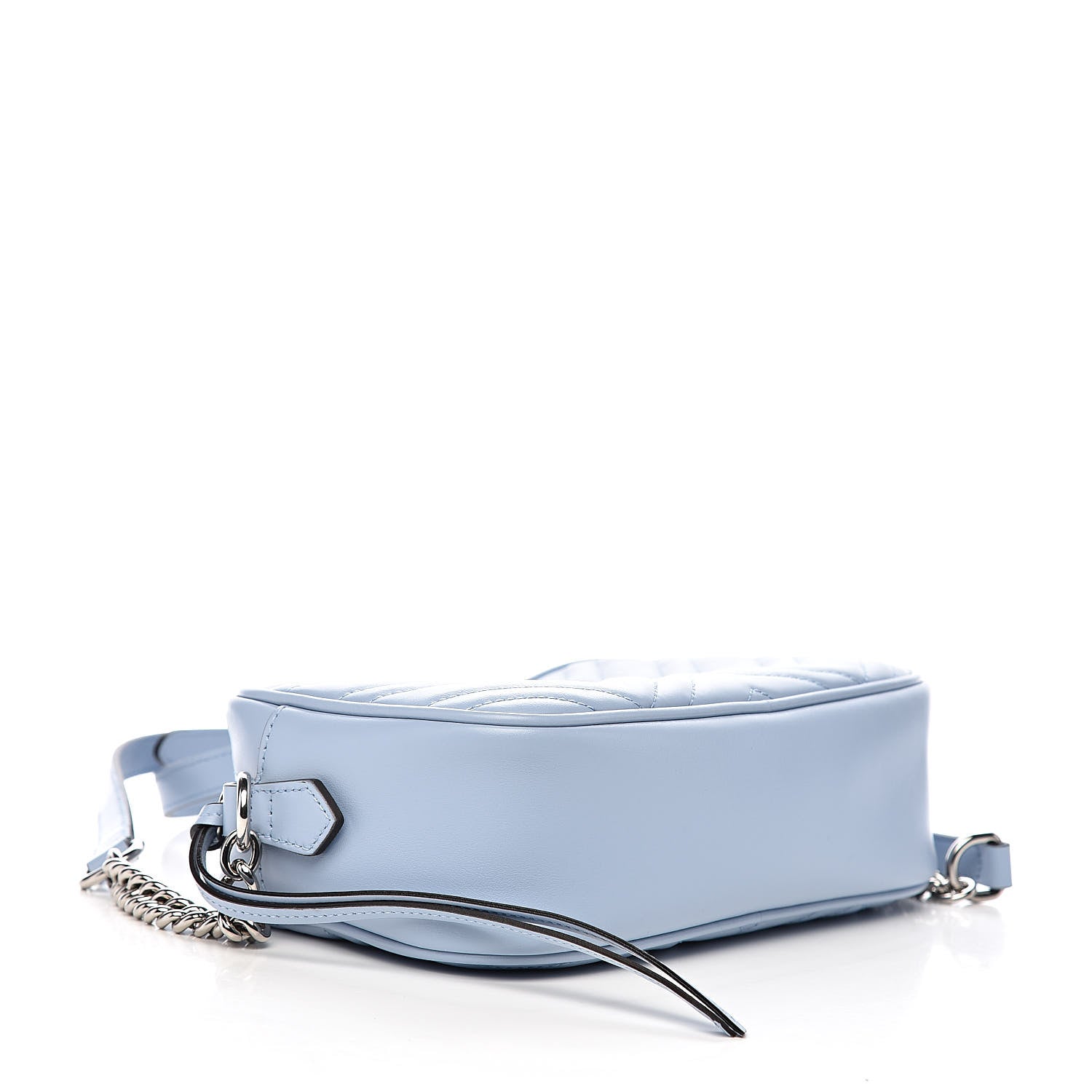 Gucci Calfskin Matelasse Small GG Marmont Chain Shoulder Bag Porcelain Light Blue 4 of 10