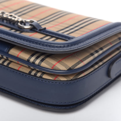 Burberry Smooth Calfskin 1983 Knight Check Link Shoulder Bag Ink Blue 8 of 8