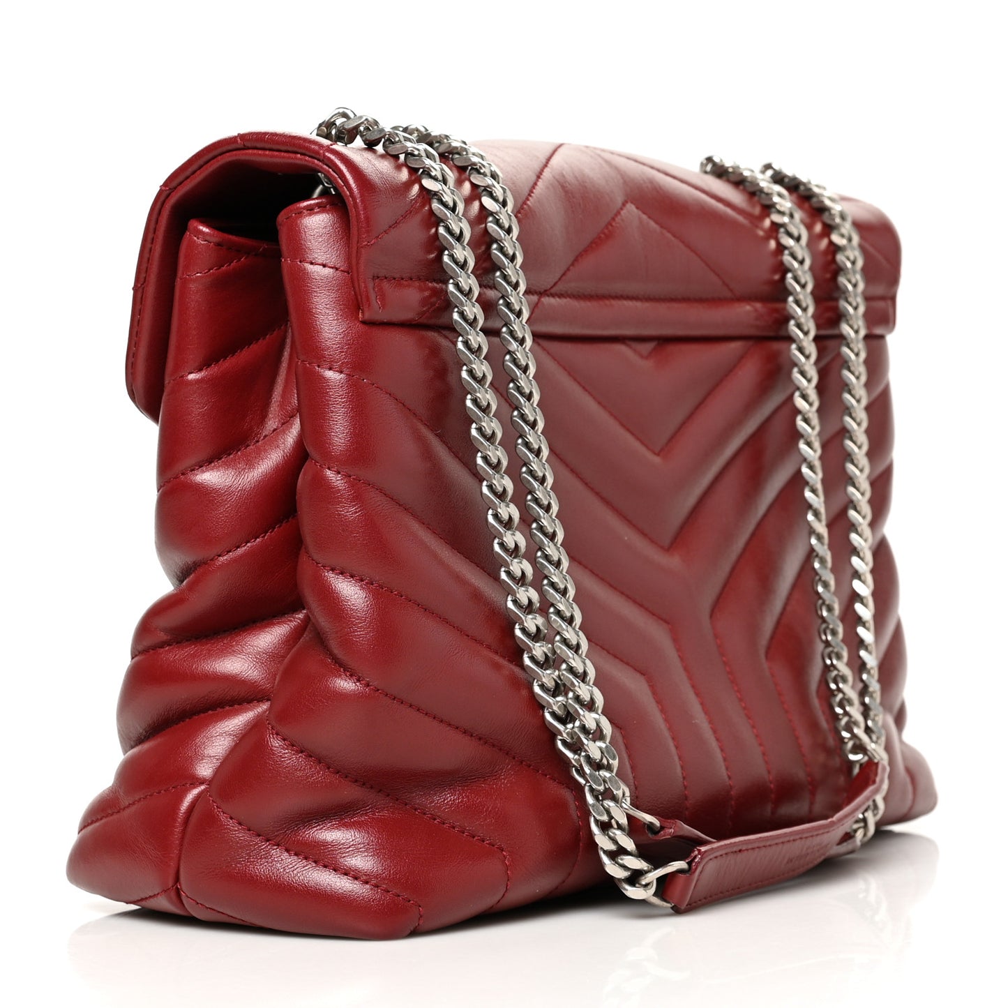 Calfskin Y Quilted Monogram Medium Loulou Chain Satchel Palissandre