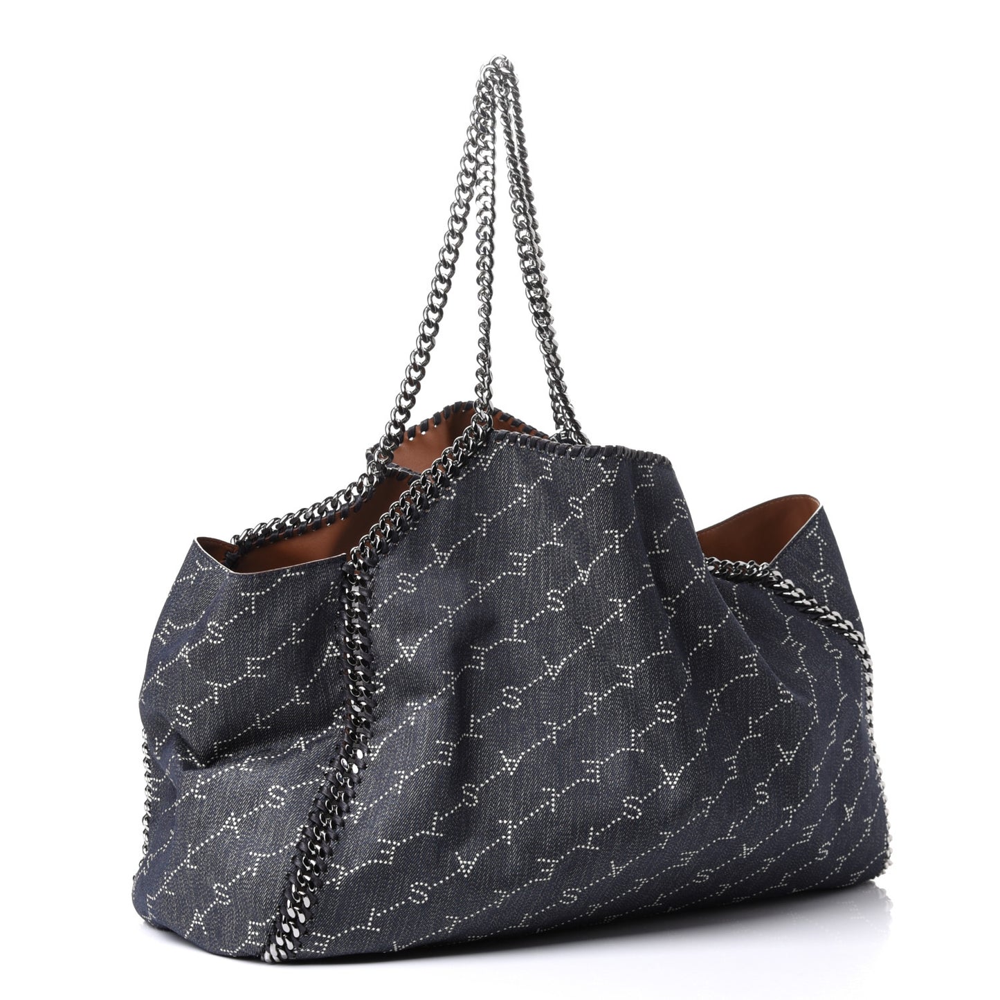 Denim Alter Nappa Logo Falabella Reversible Tote Navy