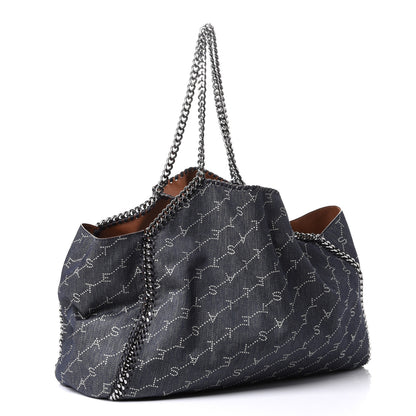 Stella McCartney Denim Alter Nappa Logo Falabella Reversible Tote Navy 2 of 4