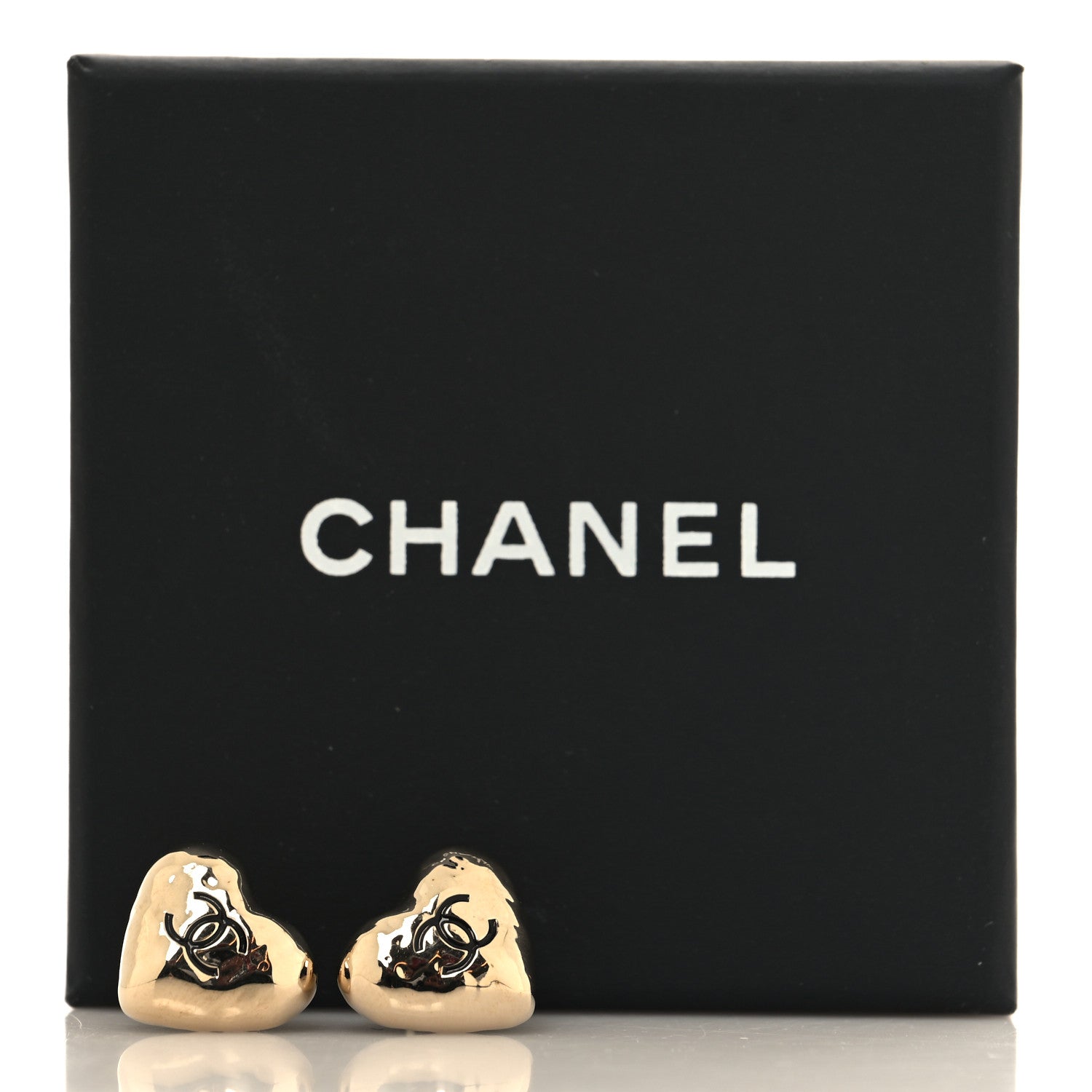 Chanel CC Heart Earrings Gold 5 of 5