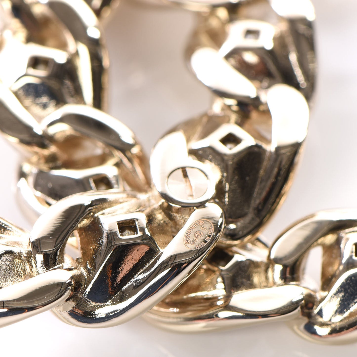 Baguette Crystal CC Brooch Gold