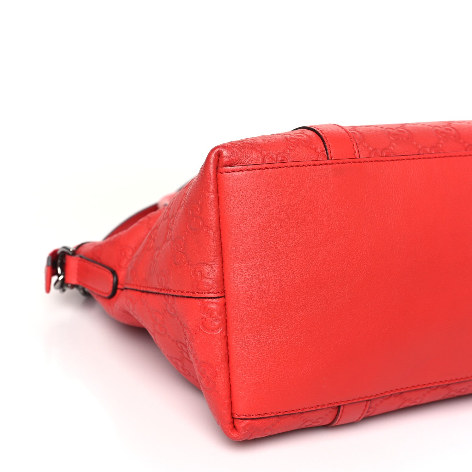 Gucci Guccissima Medium GG Charm Dome Satchel Red 9 of 10