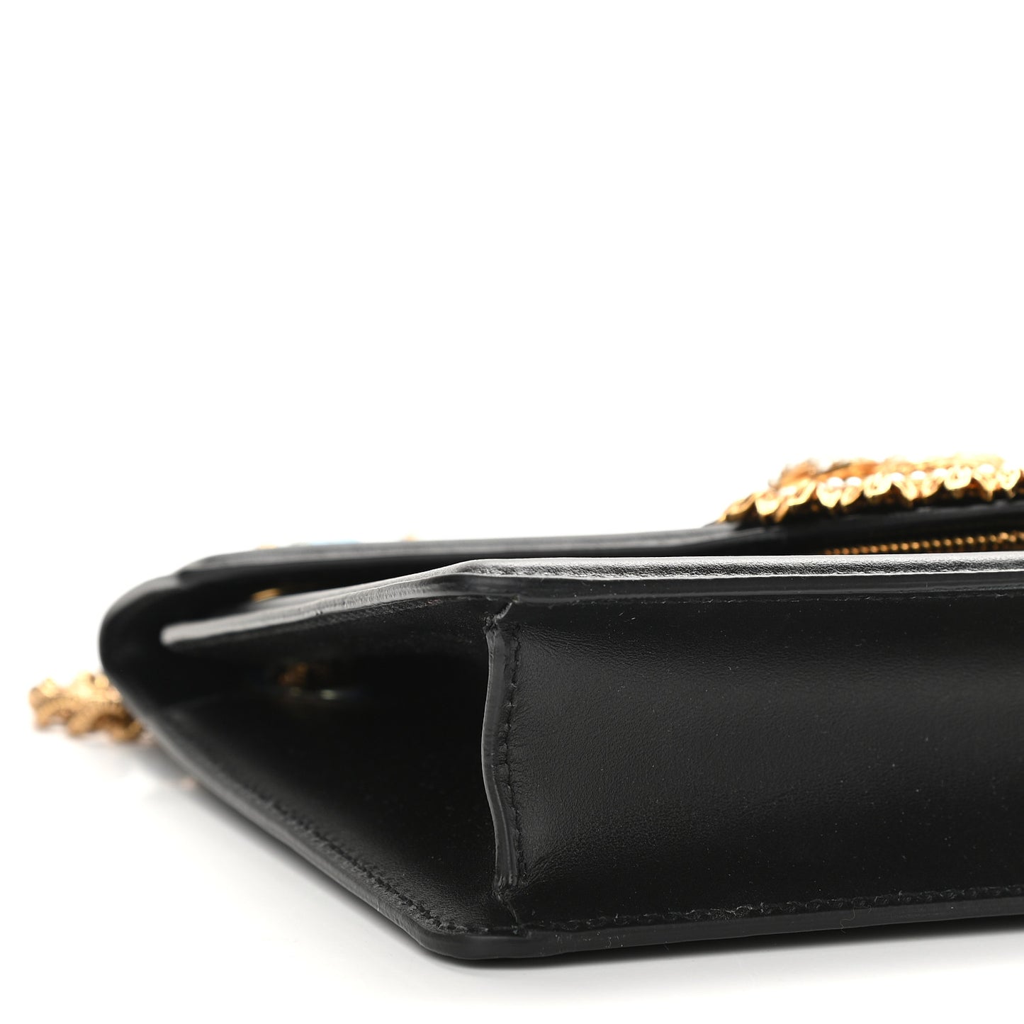 Smooth Calfskin Small Devotion Envelope Bag Black
