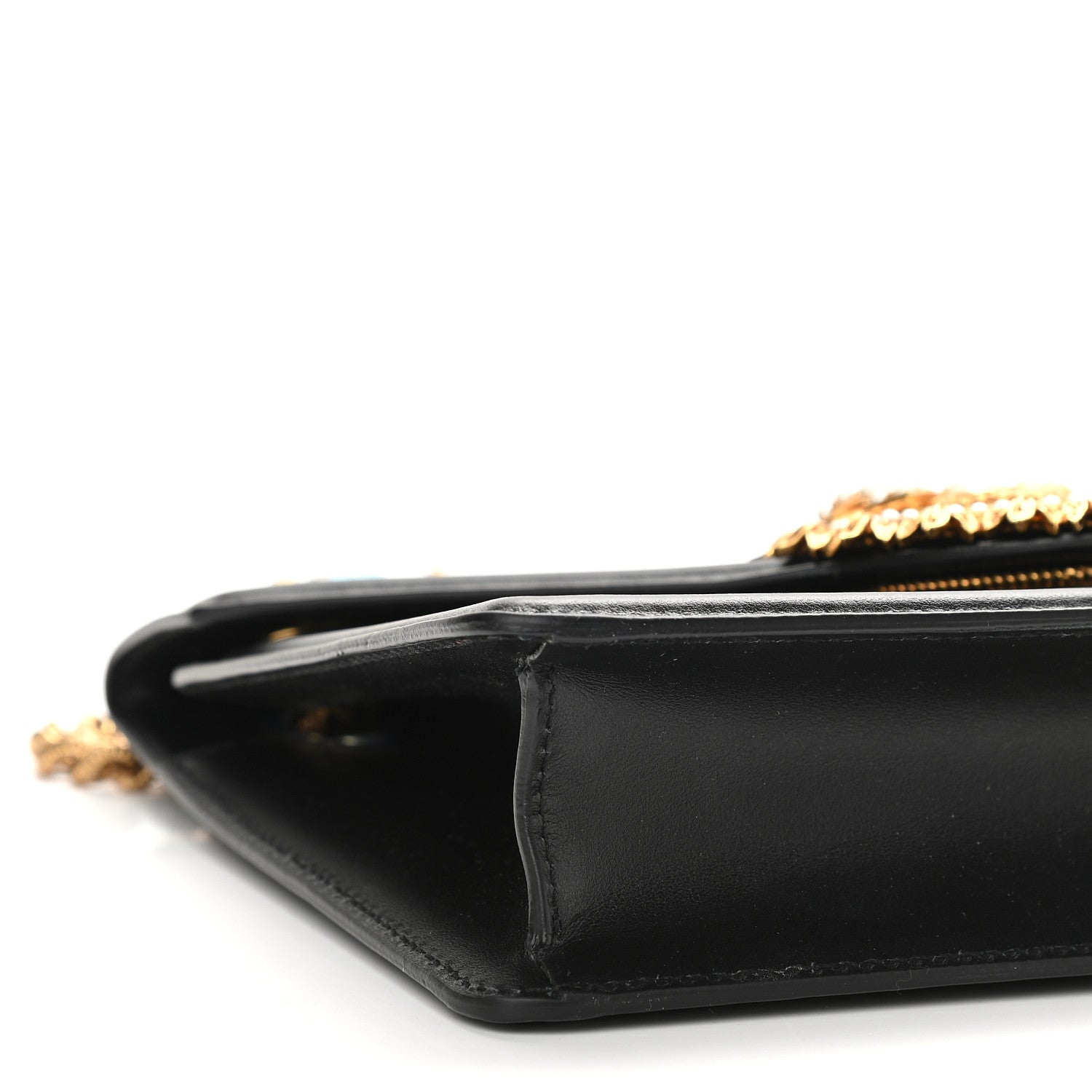 Dolce & Gabbana Smooth Calfskin Small Devotion Envelope Bag Black 8 of 9