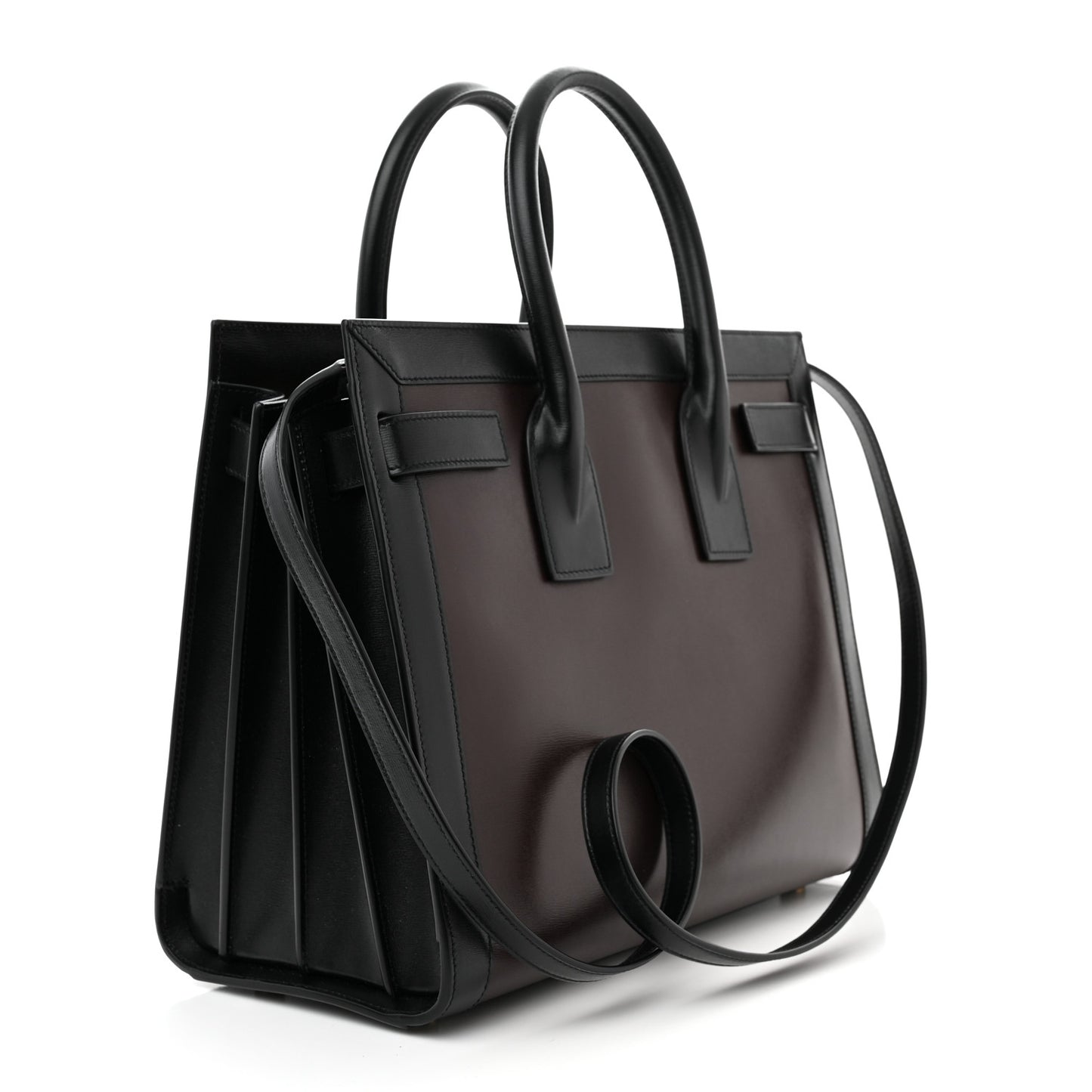 Calfskin Bi-Color Small Sac De Jour Burgundy Black