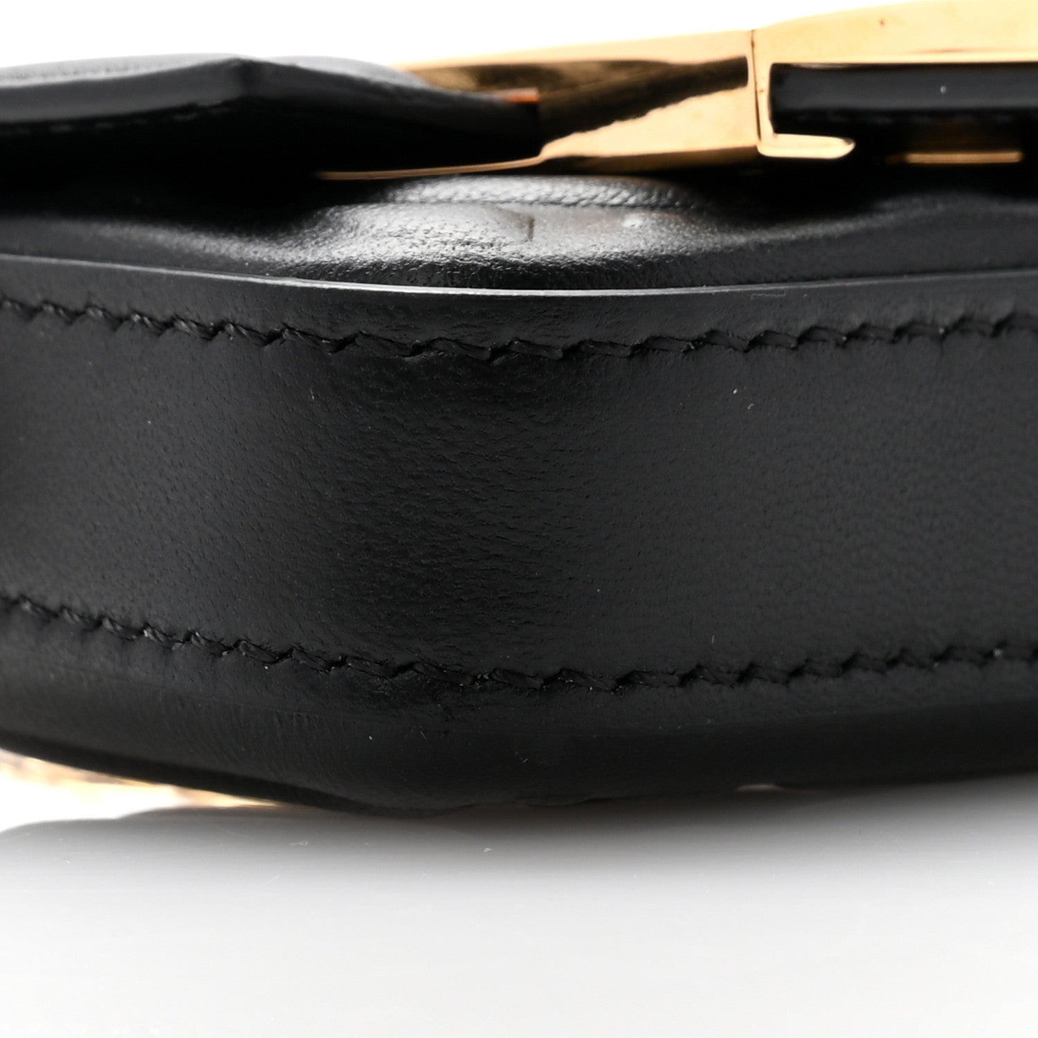 Fendi Nappa Matisse FF Embossed Nano Maxi Buckle Baguette Charm Black 8 of 10