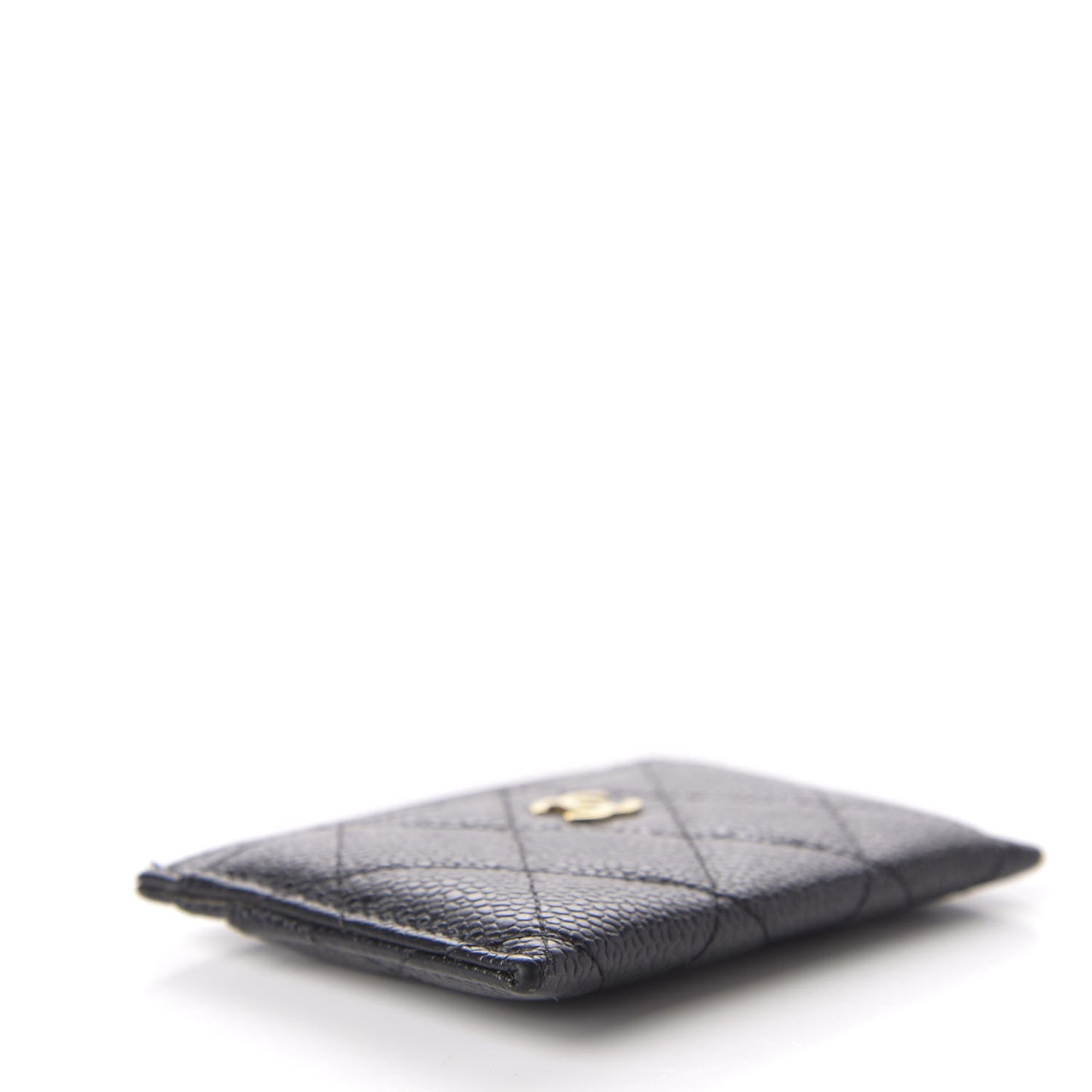 Caviar Quilted Card Holder Black