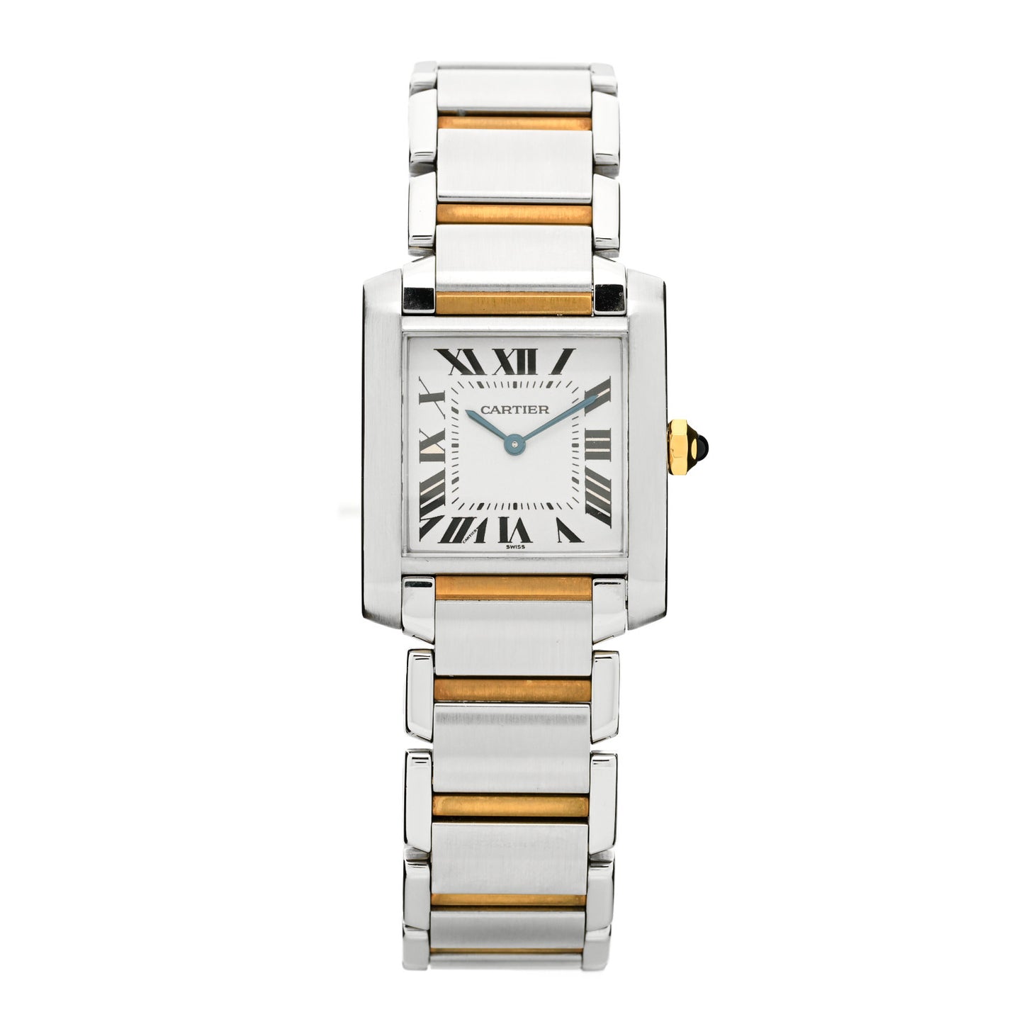 Stainless Steel 18K Yellow Gold 25mm Tank Francaise Quartz Watch