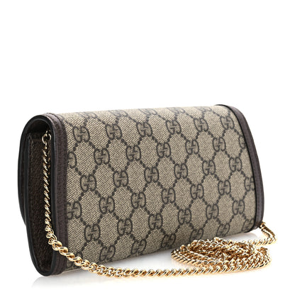 Gucci GG Supreme Monogram Textured Dollar Calfskin Blondie Continental Chain Wallet Beige Ebony New Acero 3 of 14