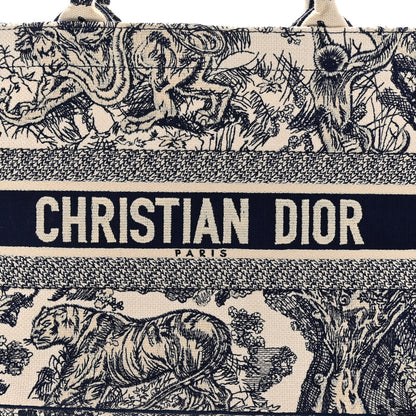Christian Dior Canvas Embroidered Medium Dioriviera Toile De Jouy Book Tote Blue 8 of 13