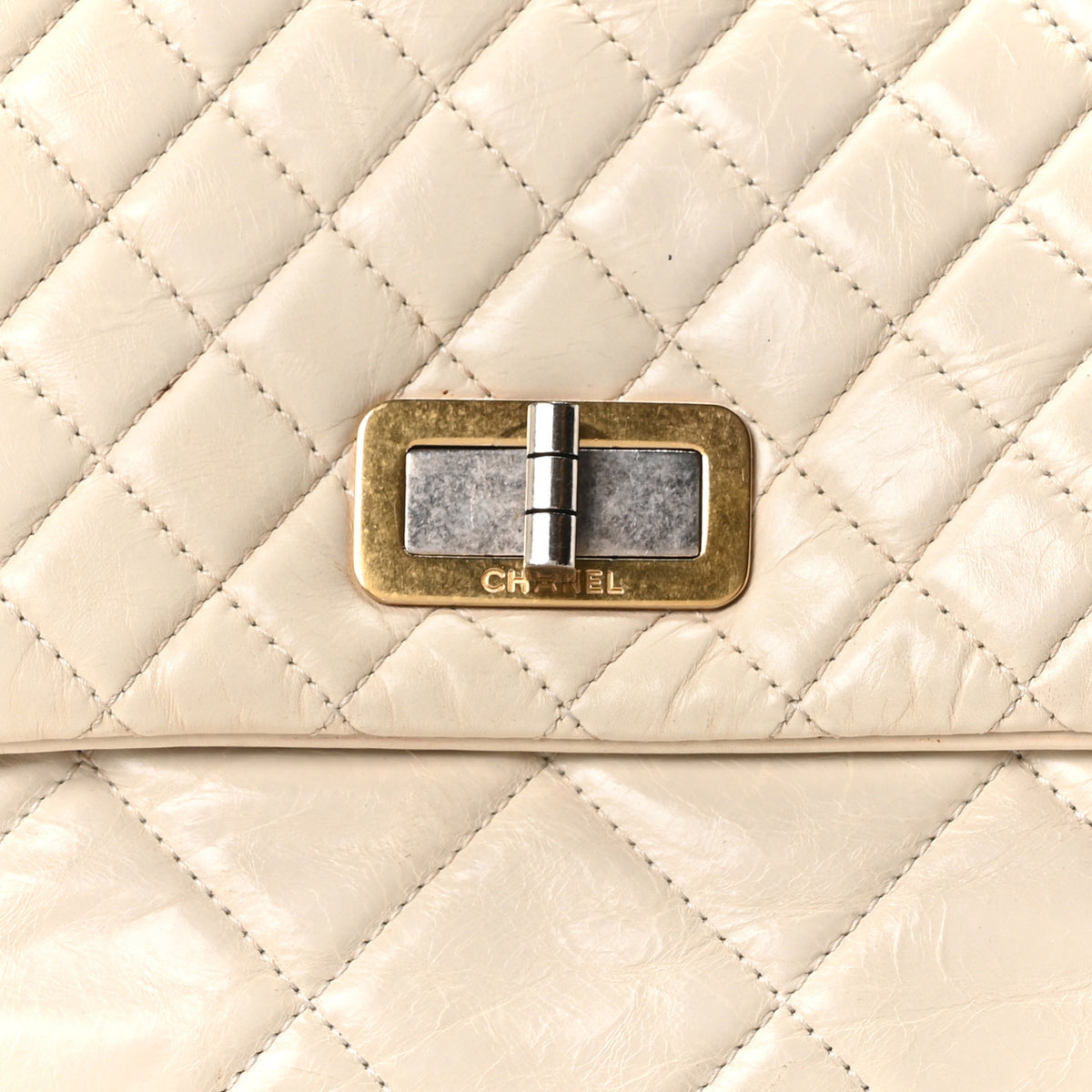 Chanel Glazed Crinkled Lambskin Large East West Flap White 8 of 10