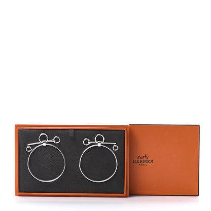 Hermes Sterling Silver Mors De Bride Earrings 5 of 5