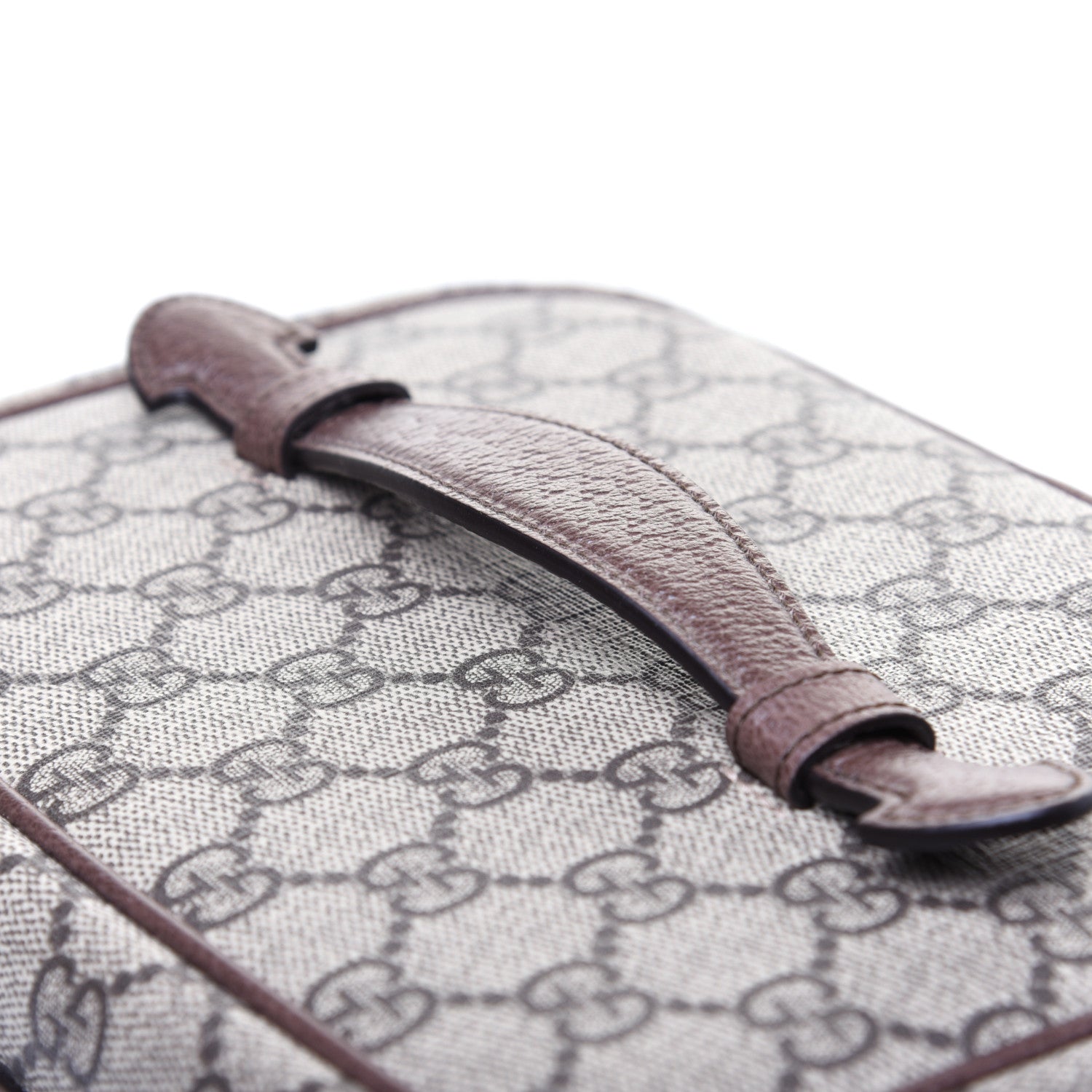 Gucci GG Supreme Monogram Textured Calfskin Web Small Ophidia Vanity Cosmetic Case Beige Ebony New Acero 13 of 14