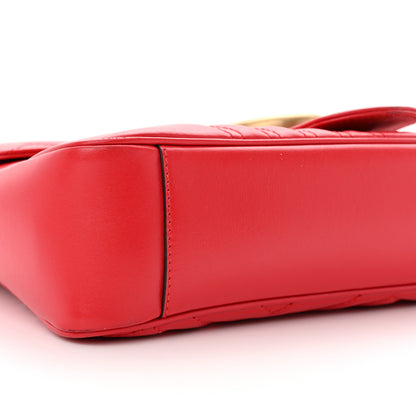 Gucci Calfskin Matelasse Medium GG Marmont Shoulder Bag Hibiscus Red 9 of 13