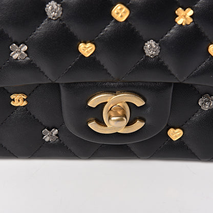 Chanel Lambskin Quilted Studded Mini Rectangular Flap Black 8 of 10