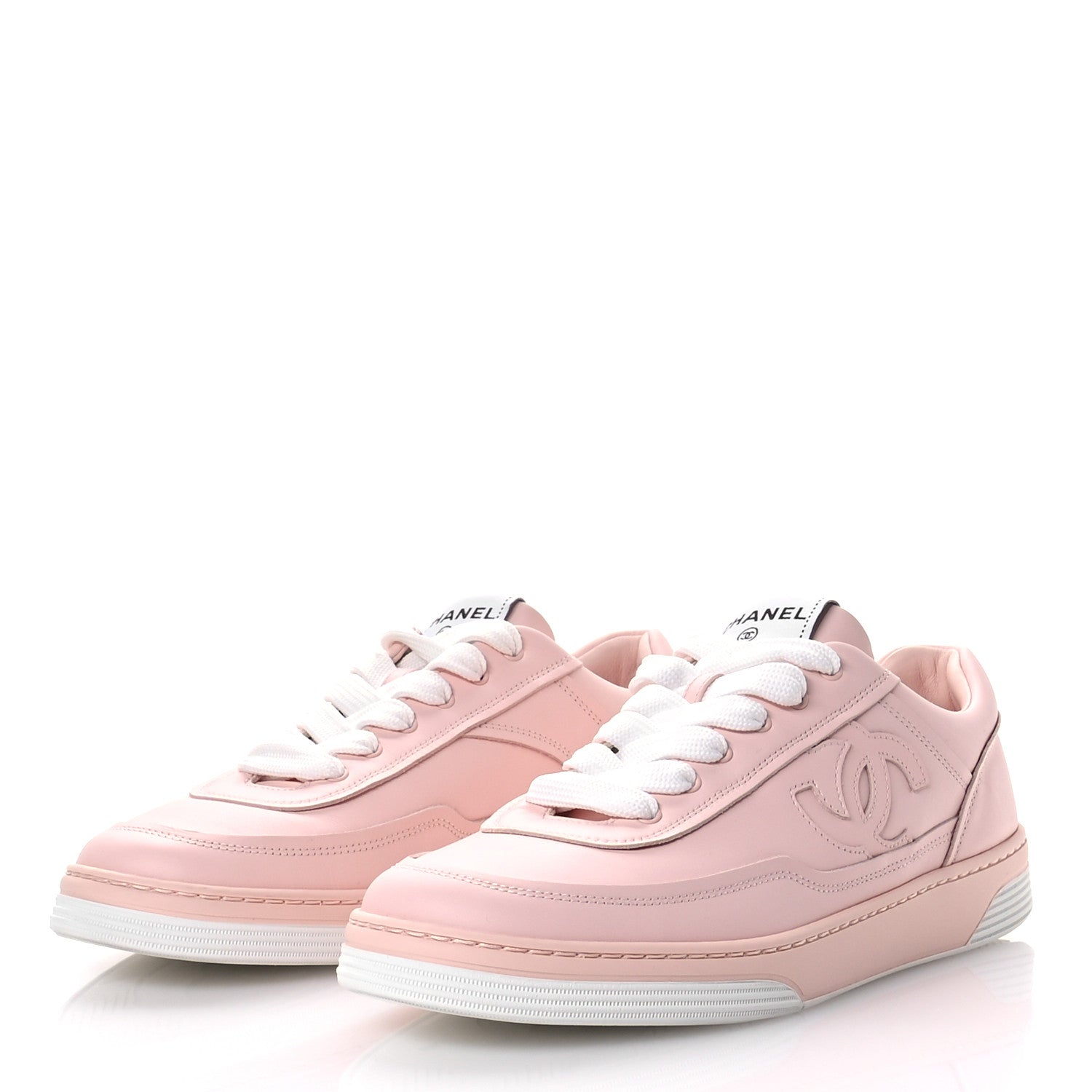 Chanel Calfskin Womens CC Sneakers 40 Light Pink 4 of 9