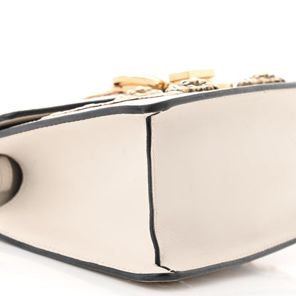 Gucci Calfskin Animal Studs Mini Sylvie Top Handle Bag White 9 of 15