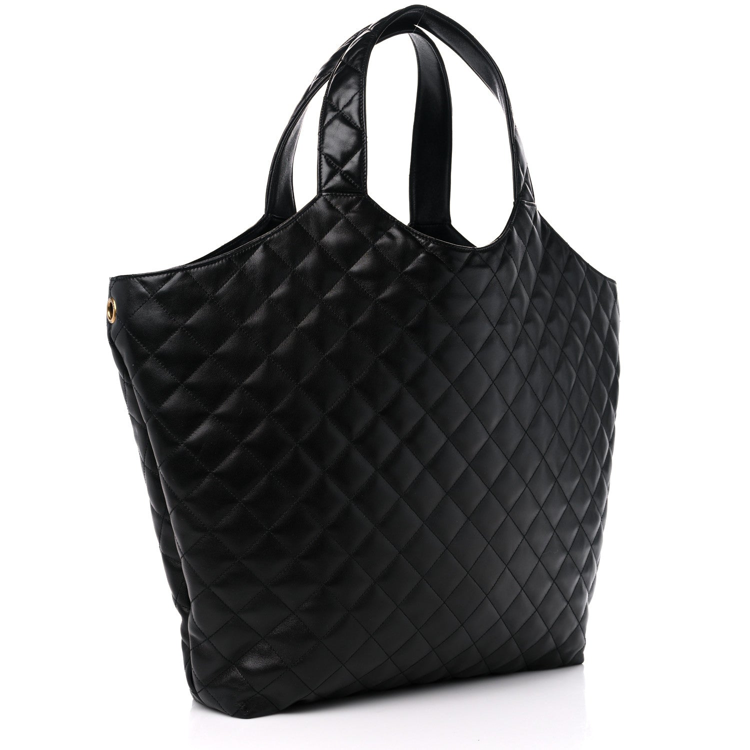 Saint Laurent Lambskin Quilted Maxi Icare Shopping Tote Black 3 of 10