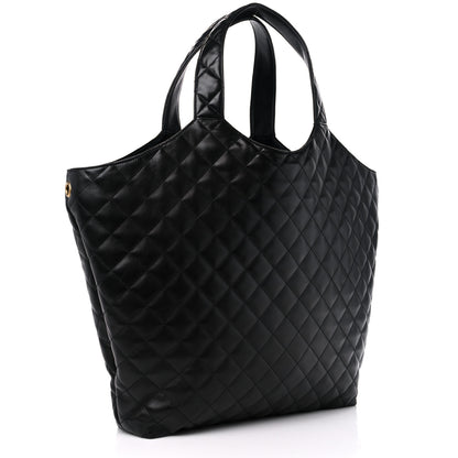 Saint Laurent Lambskin Quilted Maxi Icare Shopping Tote Black 3 of 10