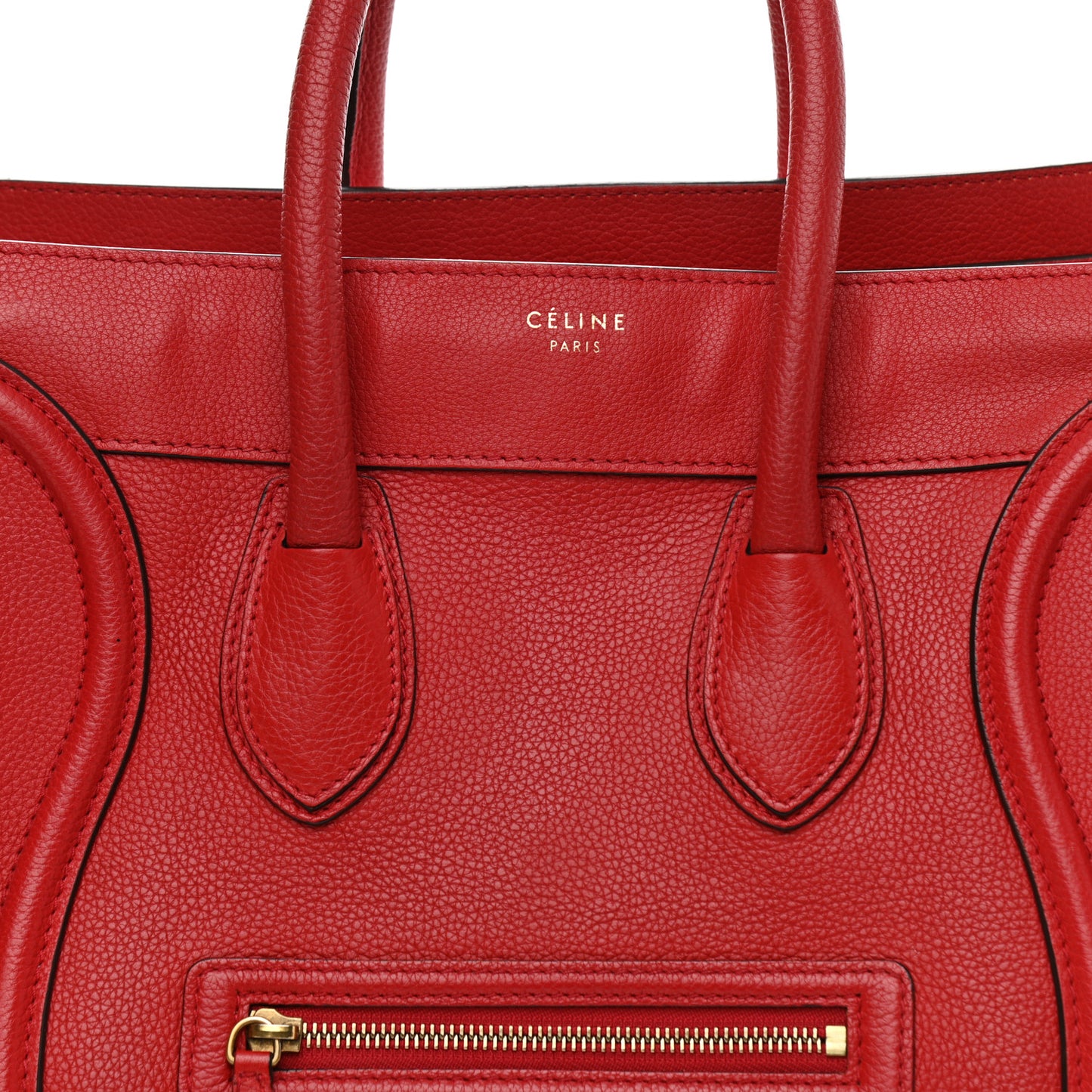 Drummed Calfskin Mini Luggage Coquelicot