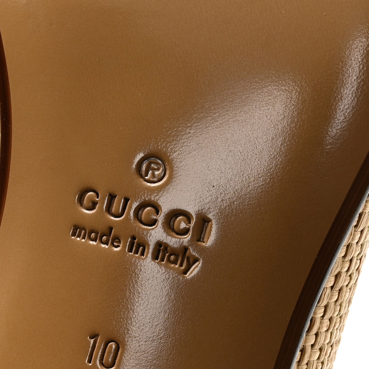 Gucci Straw Goatskin Horsebit Mens Loafers 10 Natural Cuir 7 of 9