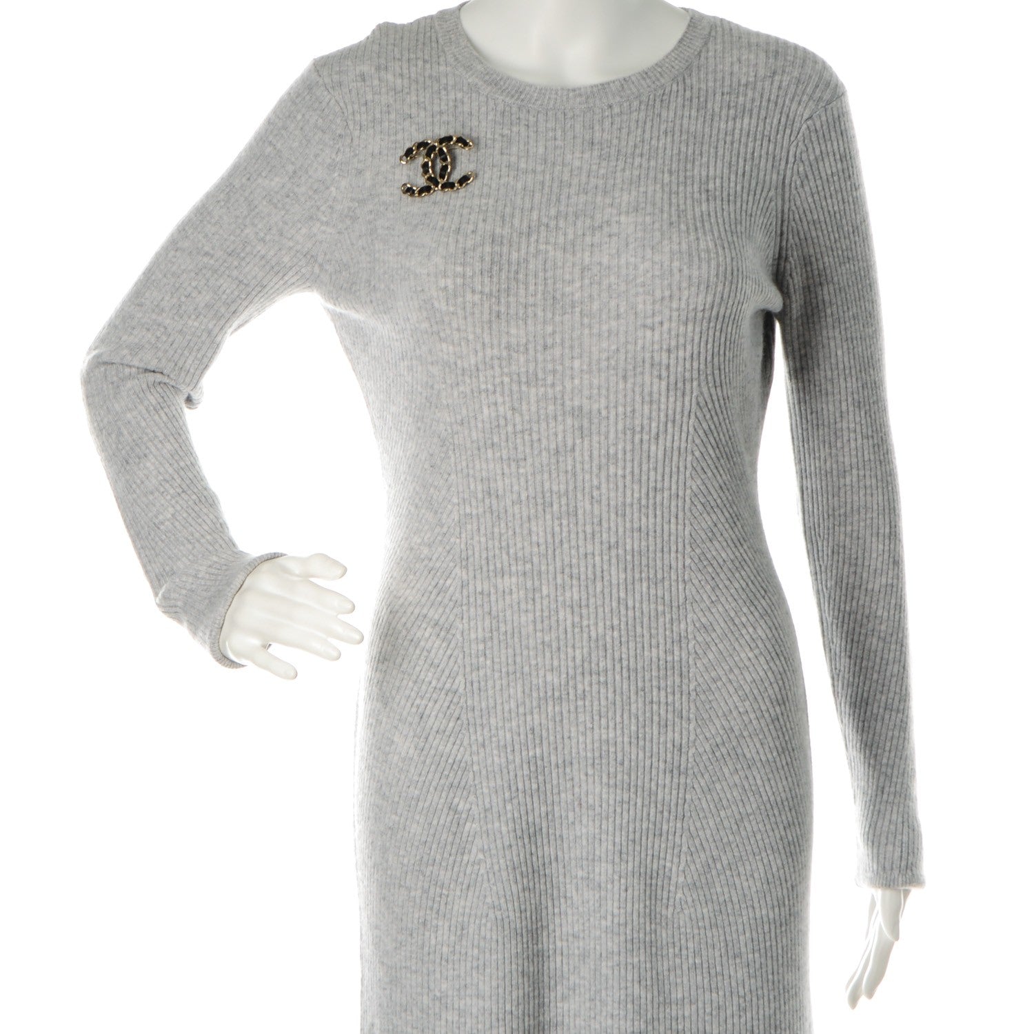 Chanel Lambskin Chain CC Brooch Black Gold 2 of 4