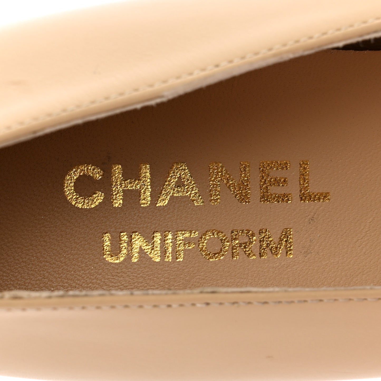 Lambskin Cap Toe Ballerina Flats 36 Beige Black
