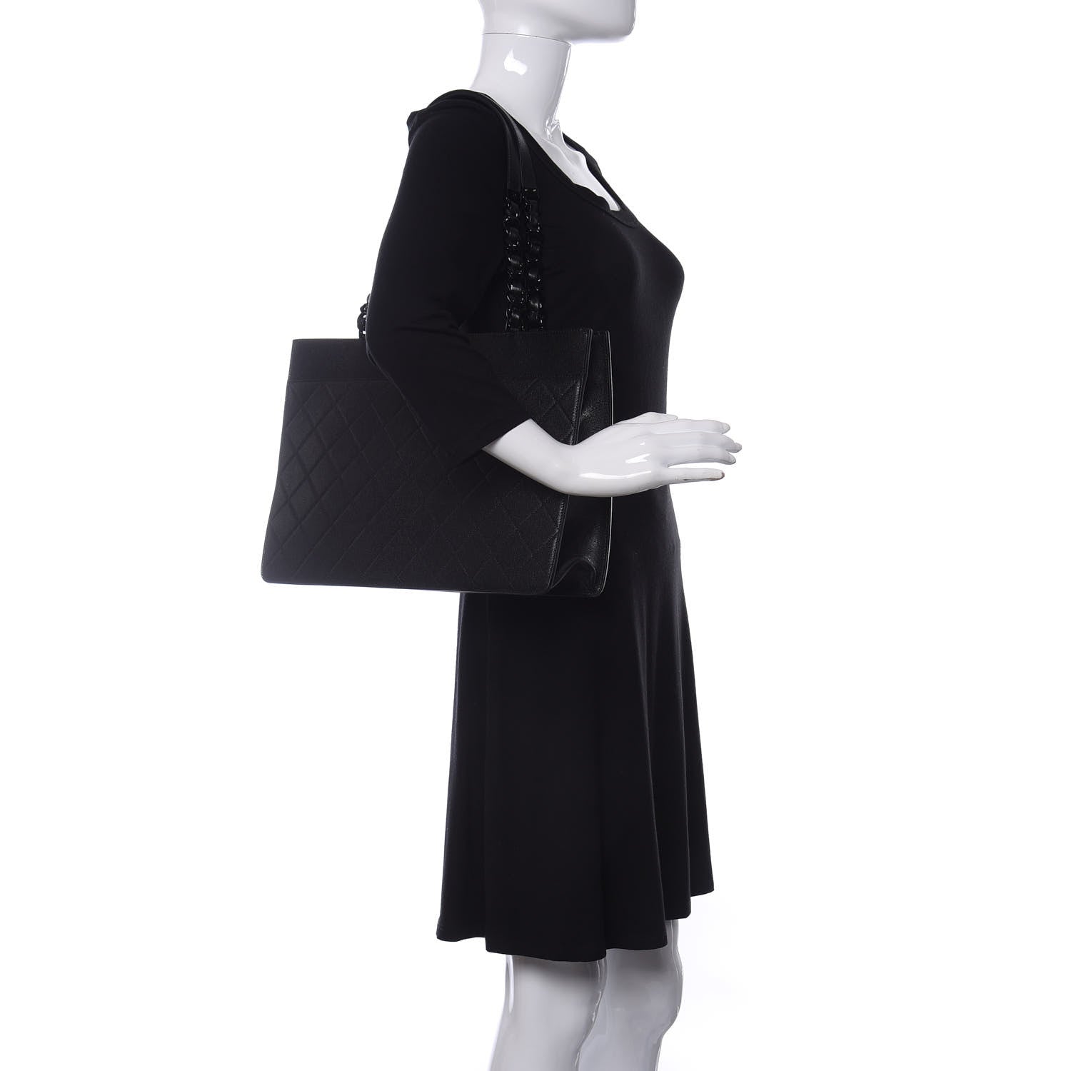 Chanel Caviar Quilted My Everything Large Shopping Tote Black 2 of 10