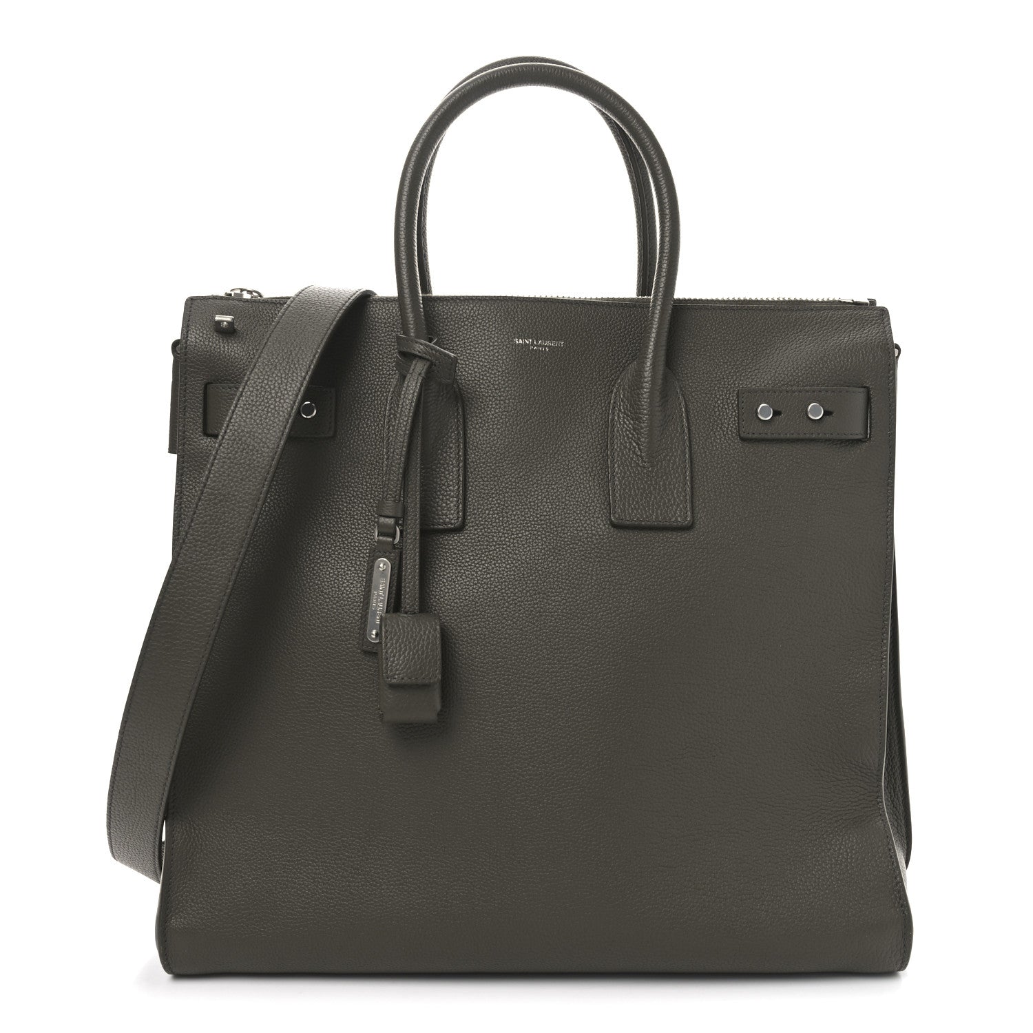 Saint Laurent Grained Calfskin Sac De Jour Souple North South Tote Kaki Militaire 1 of 10