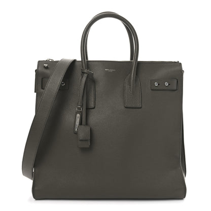 Saint Laurent Grained Calfskin Sac De Jour Souple North South Tote Kaki Militaire 1 of 10