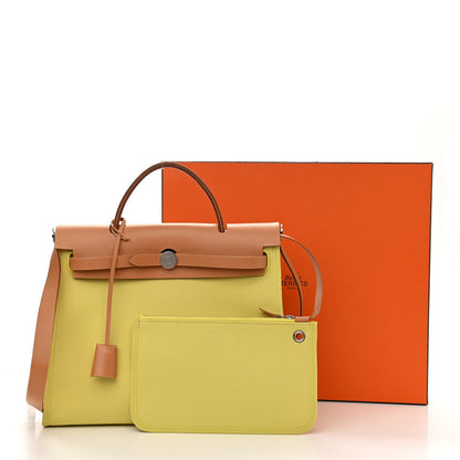 Hermes Toile Vache Hunter Herbag Zip 31 PM Soufre 13 of 13
