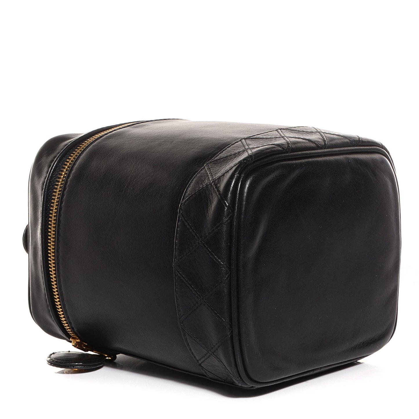 Lambskin Vanity Cosmetic Case Black