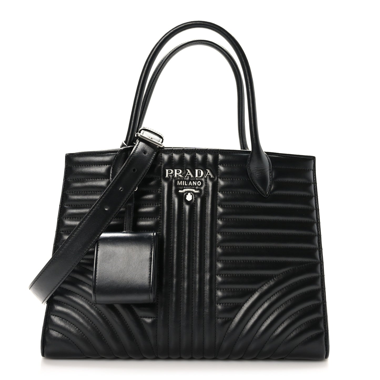 Soft Calfskin Impunture Diagramme Tote Black