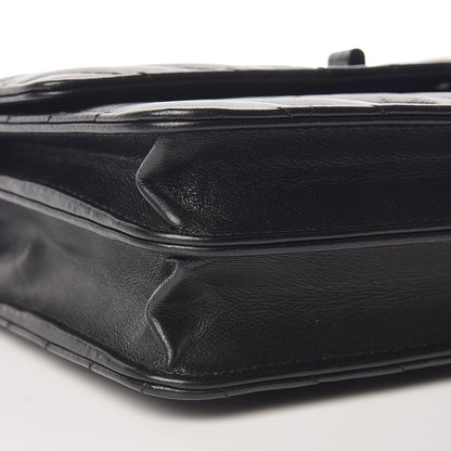 Chanel Aged Calfskin Chevron Quilted Reissue 2.55 Square Wallet On Chain WOC So Black 5 of 10