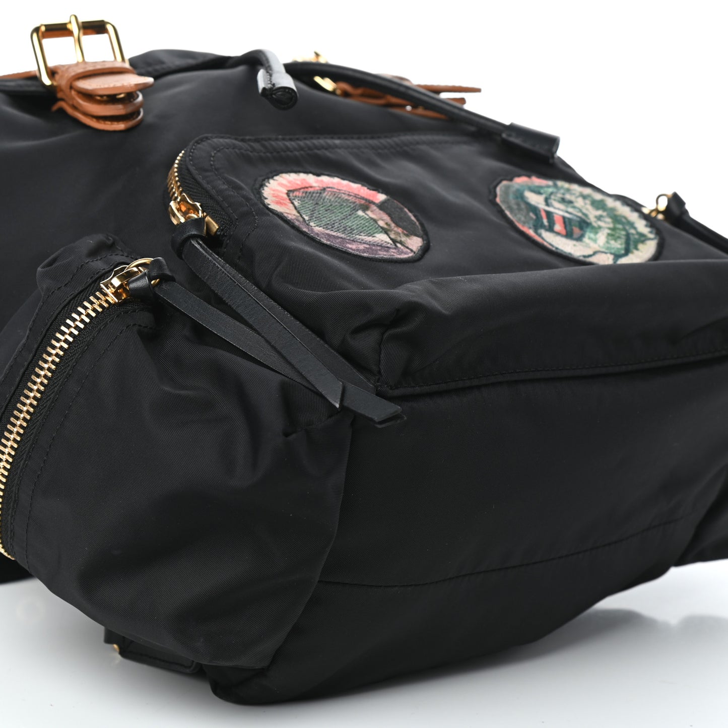 Nylon Patches Medium Rucksack Black