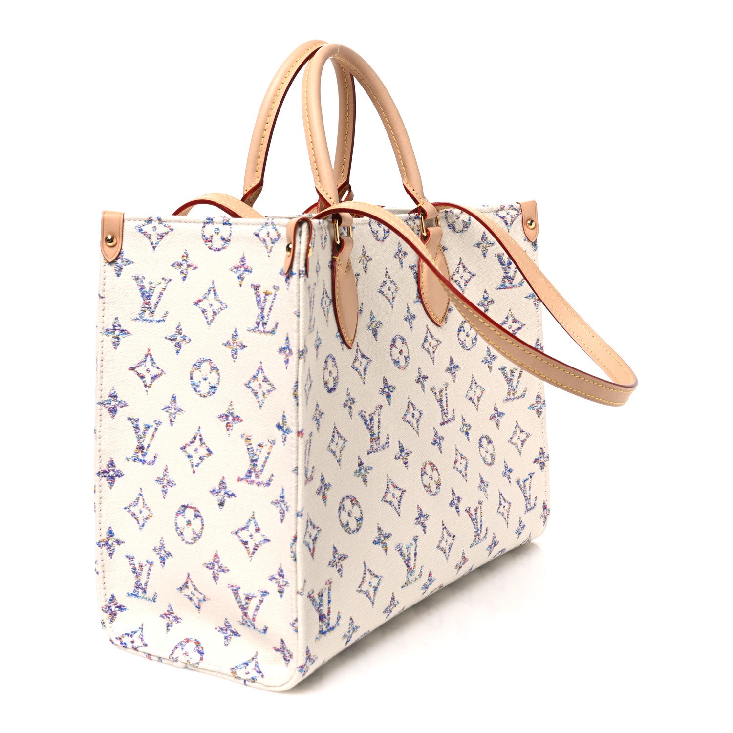 Louis Vuitton Monogram Jacquard Nautical Onthego MM Multicolor Beige 2 of 9