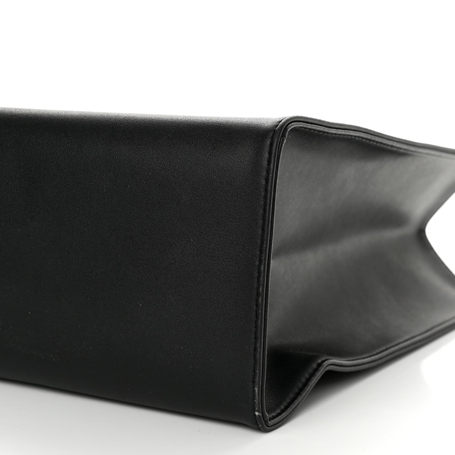 Vegan Leather Medium Shopping Bag Black