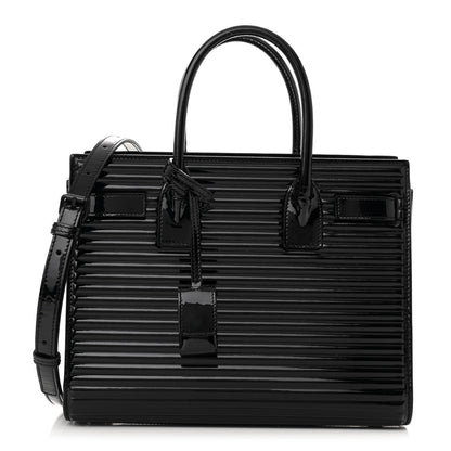 Saint Laurent Ribbed Patent Calfskin Baby Sac De Jour Black 1 of 9
