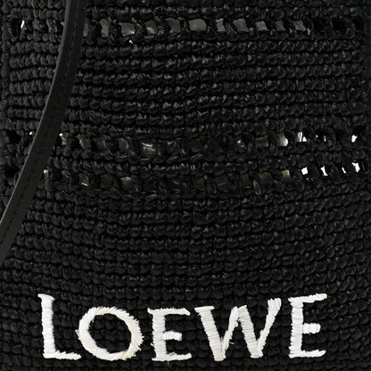 Loewe Raffia Logo Drawstring Pocket Crossbody Black 8 of 10