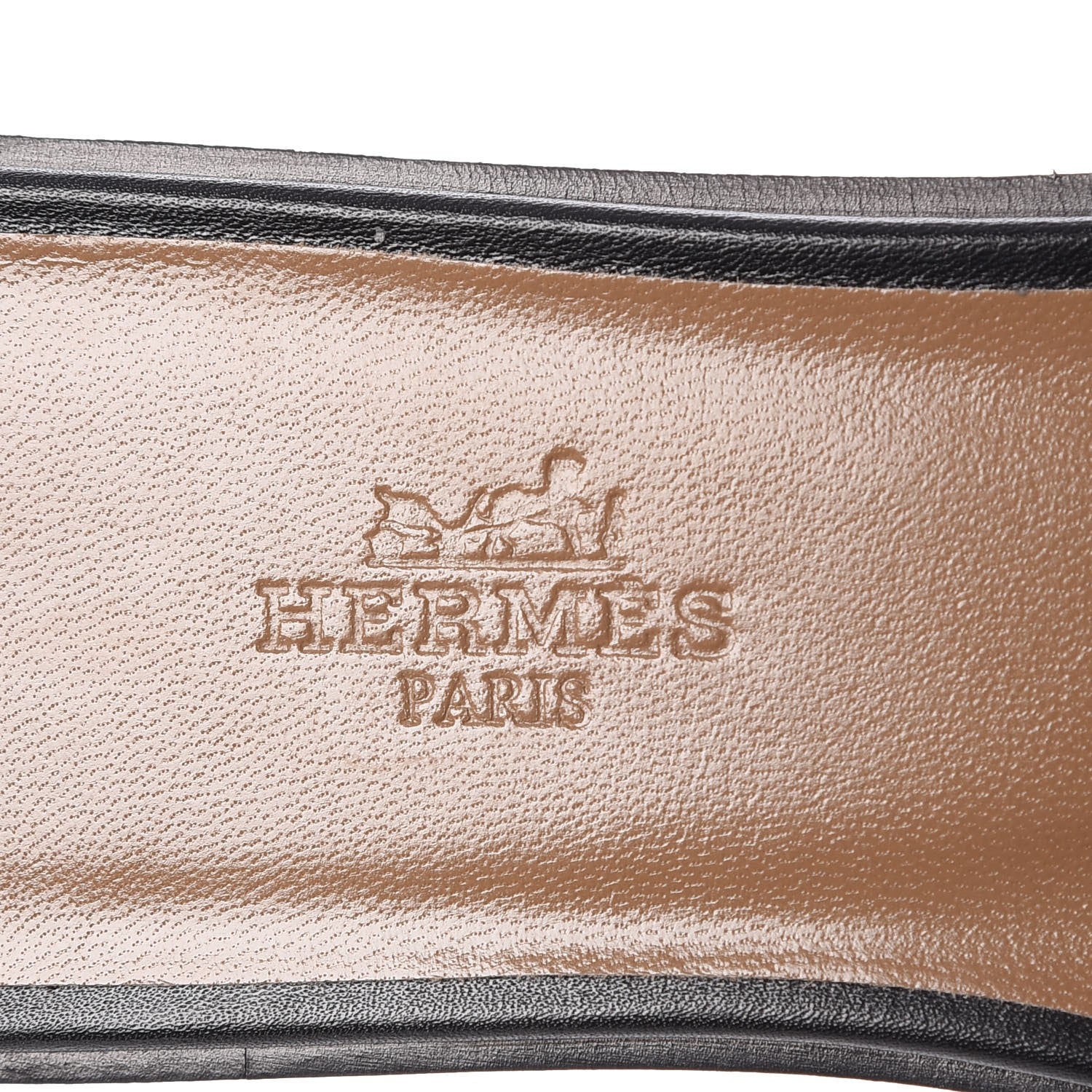 Hermes Box Calfskin Oran Sandals 36 Black 7 of 9