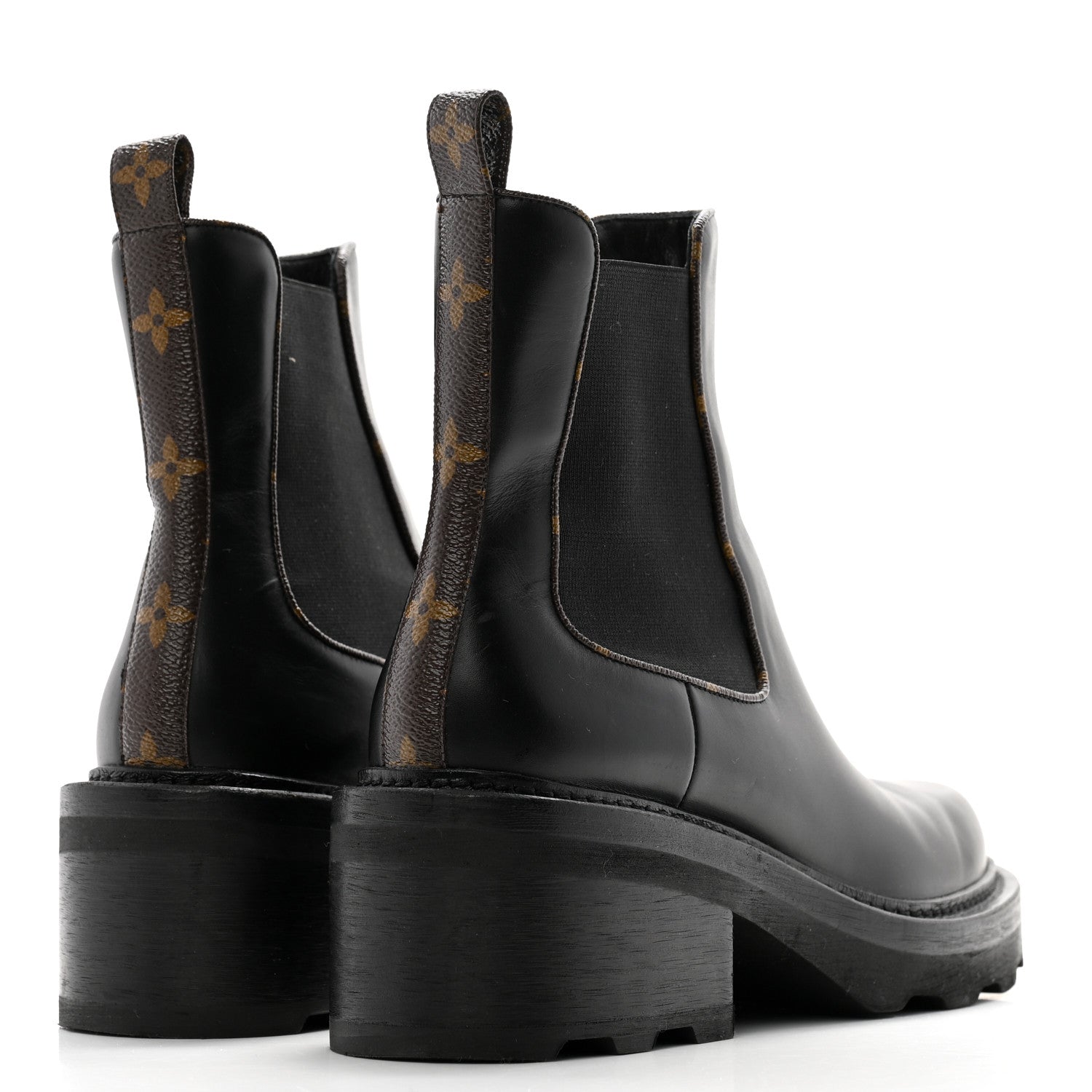 Louis Vuitton Calfskin Monogram Beaubourg Ankle Boots 40.5 Black 4 of 11