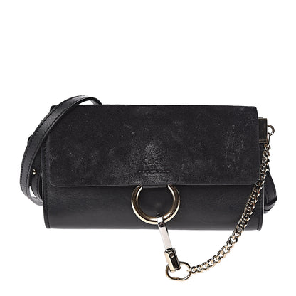 Chloe Suede Calfskin Mini Faye Shoulder Bag Black 1 of 22