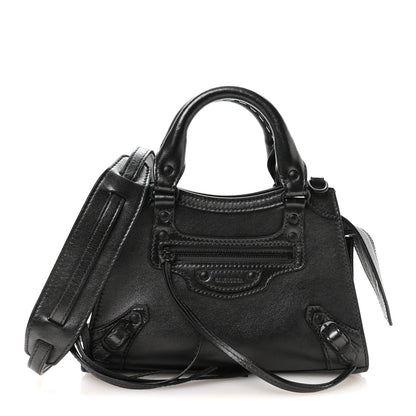 Balenciaga Smooth Calfskin Neo Classic Black Hardware Mini City Gunmetal 1 of 10