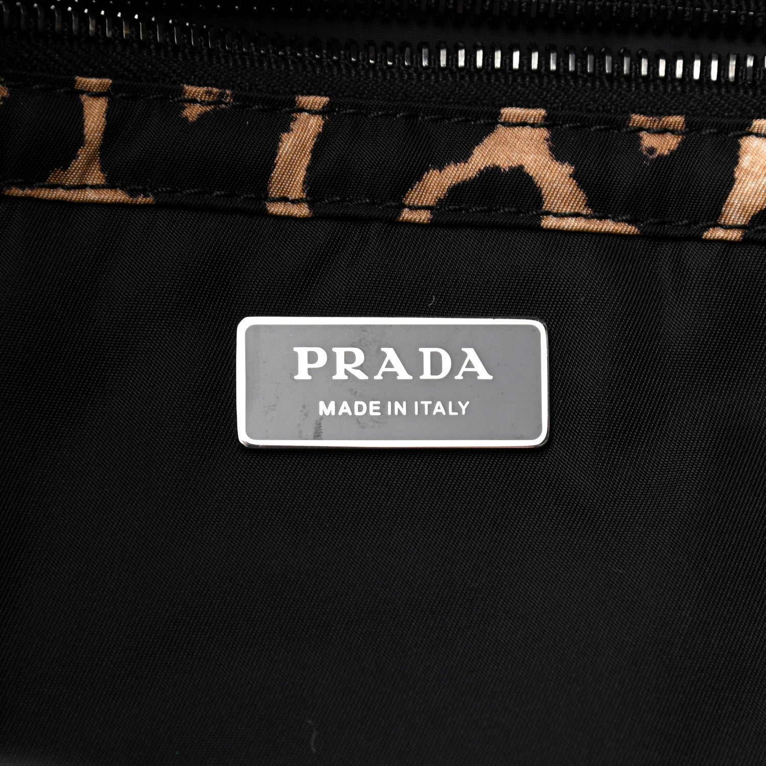 Prada Tessuto Nylon Leopard Print Shopping Tote Avorio 6 of 9
