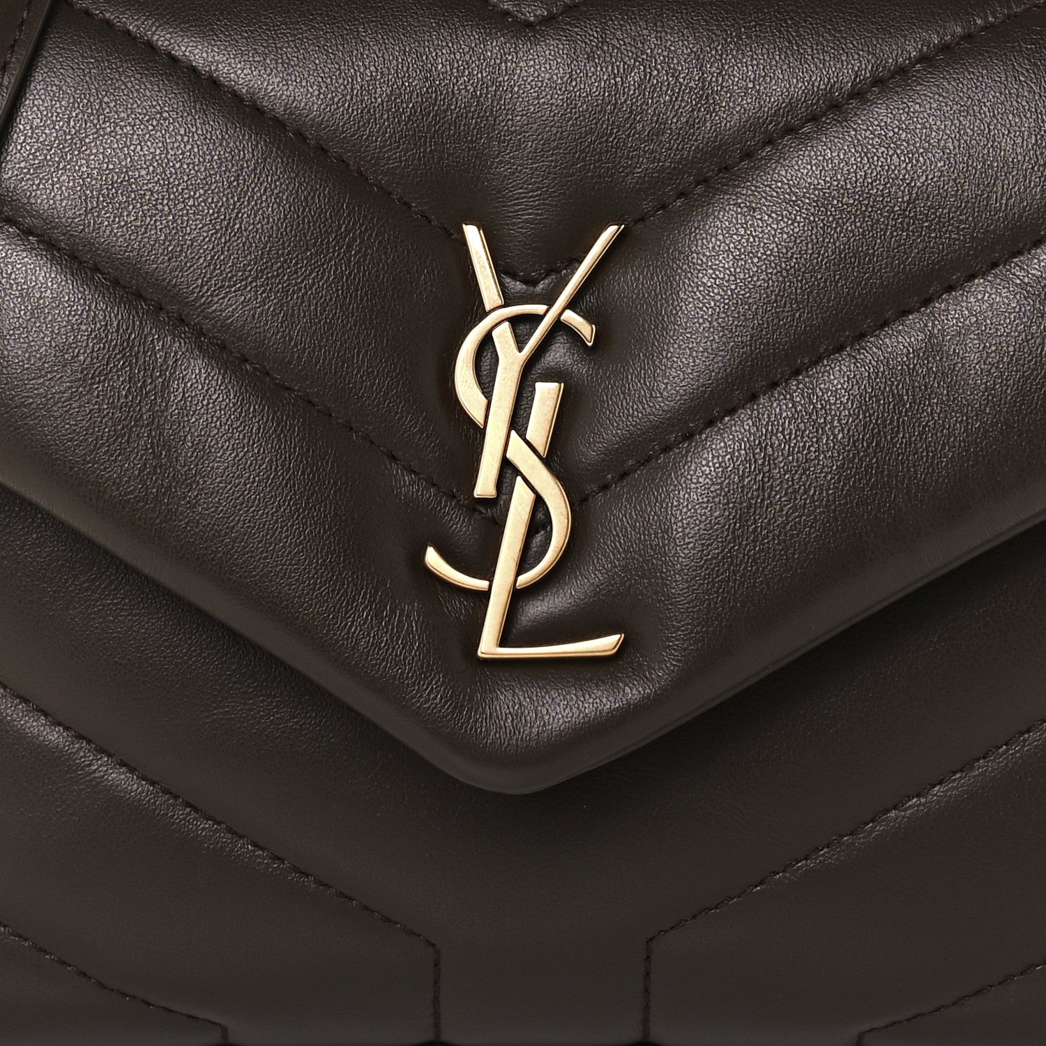 Saint Laurent Calfskin Y Quilted Monogram Toy Loulou Crossbody Bag Earth 8 of 10