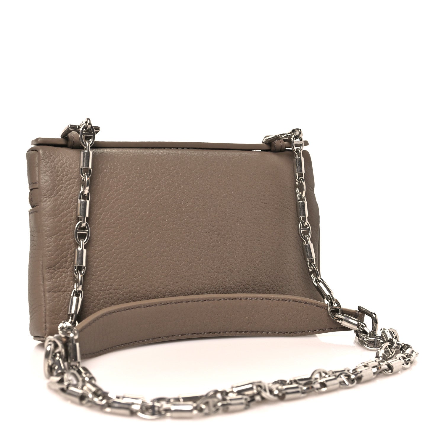 Loro Piana Grained Calfskin Extra Pocket Mini Pouch Warm Mastic 3 of 9