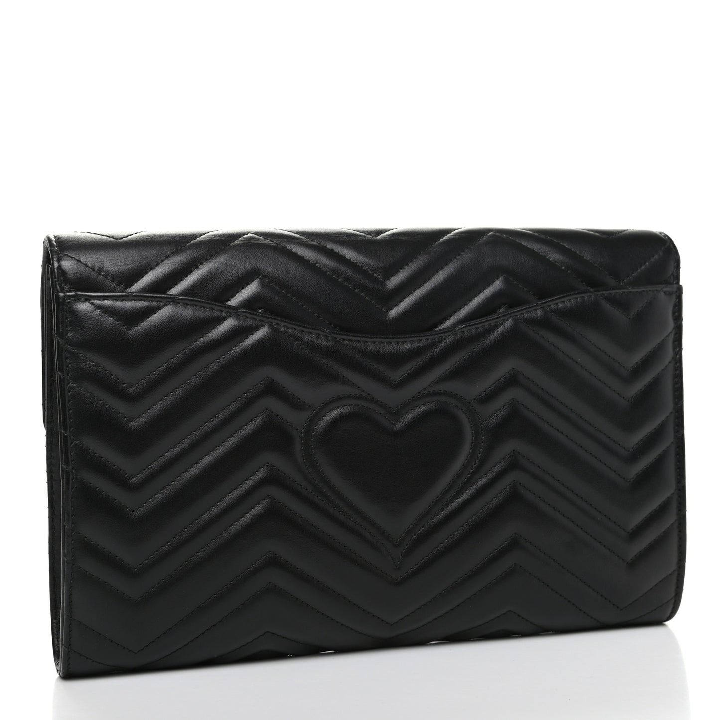 Calfskin Matelasse GG Marmont Clutch Black