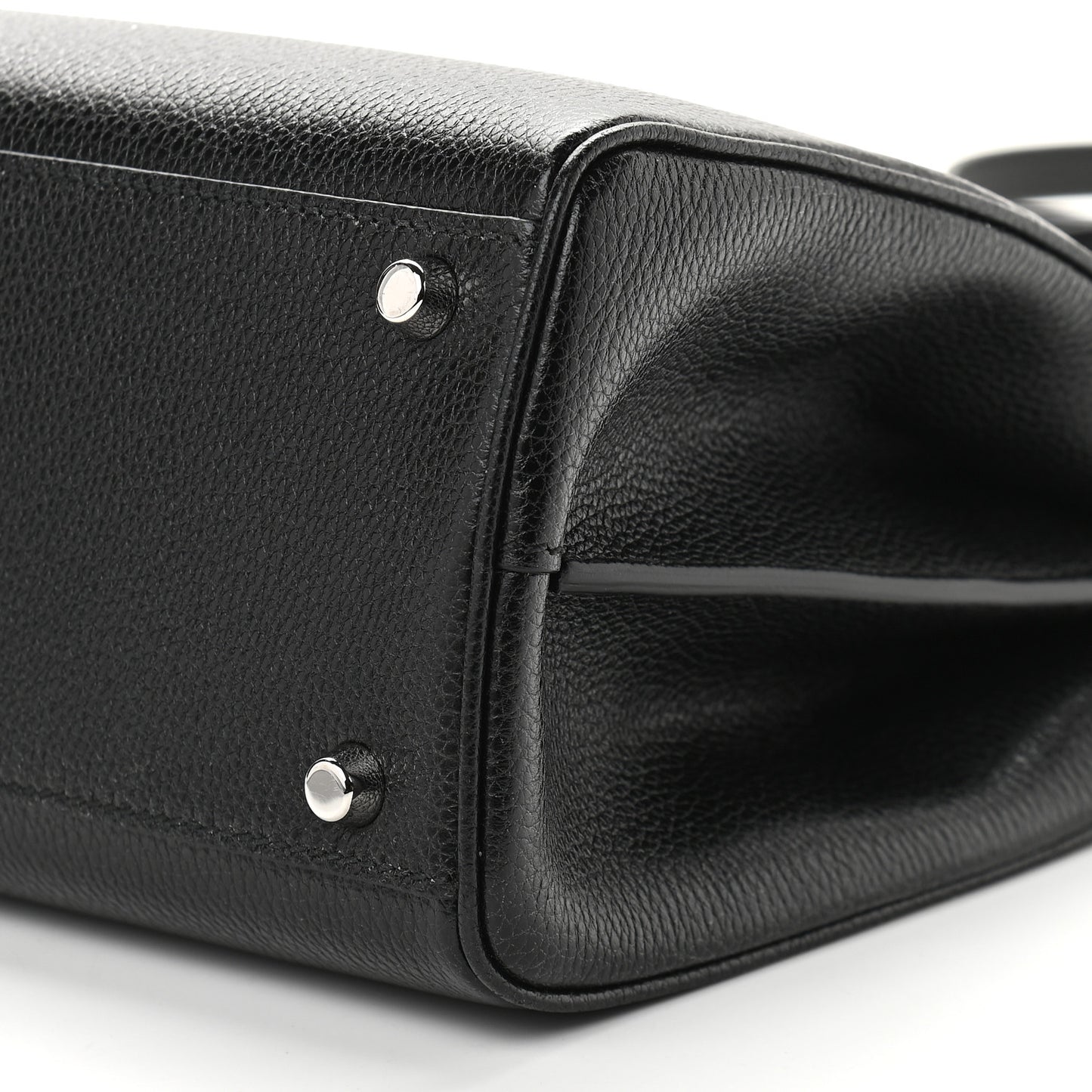 Grainy Calfskin Small Zumi Top Handle Bag Black